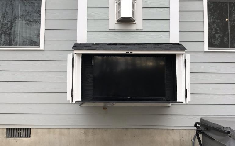 Custom outdoor TV enclosure
