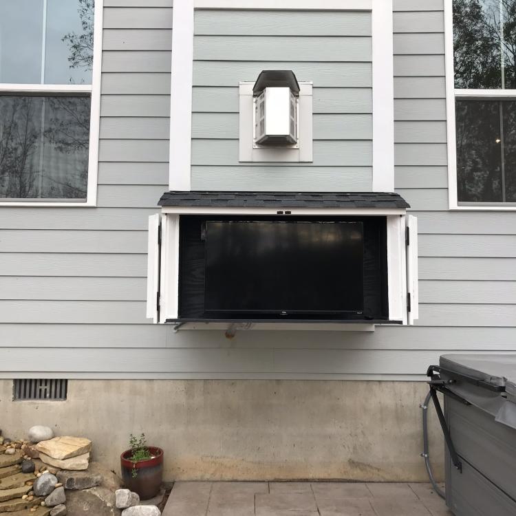 Custom outdoor TV enclosure